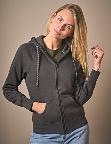 T-5436-Womens Fashion Full Zip Hood